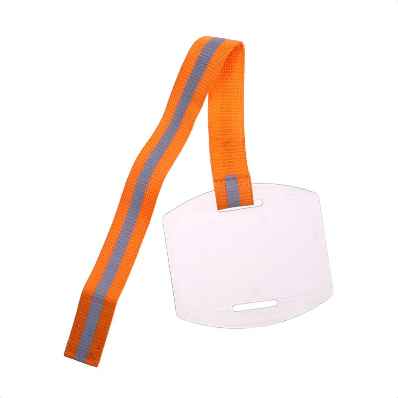 Portacarte in Plastica PVC Braccialetto Riflettente in Poliestere Portatessere da Braccio Regolabile Fascia Elastica da Braccio Portatessere