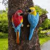 Simulierter Papageienbaum Hängende Statue Ornamente Set Kreative Vogelskulptur Außenhof Garten Kletternde Tropische Vögel Geschenke