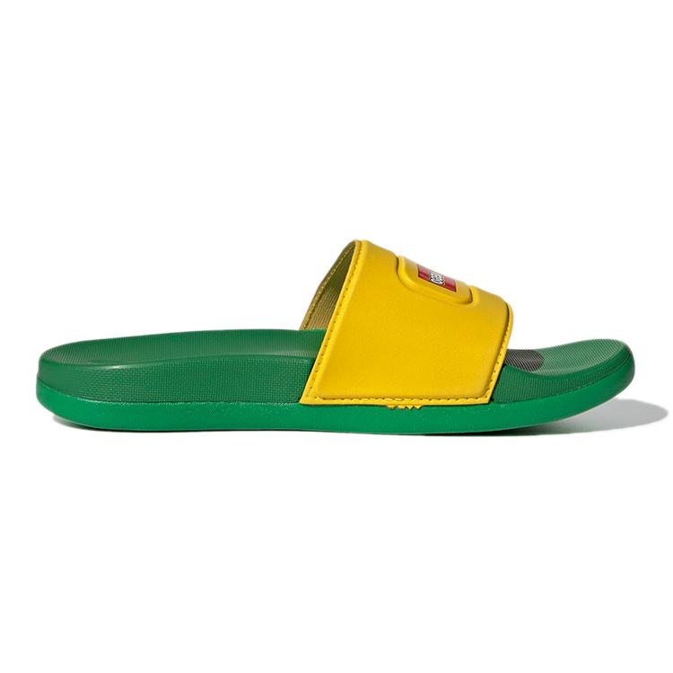 Kinder LEGO x Adidas Adilette Comfort Hausschuhe Gelb Grün GV8233