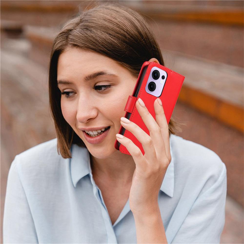 For Oppo Reno13 F 5G (Reno 13 FS 5G)/4G Case RFID Blocking Leather Wallet Flip Phone Cover with Wrist Strap