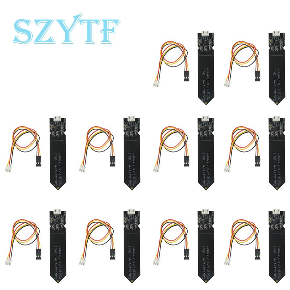 1-10PCS Capacitive Soil Moisture Sensor Module Wide Voltage 3.3V Corrosion Resistant W/ Gravity for Arduino Soil Moisture Sensor