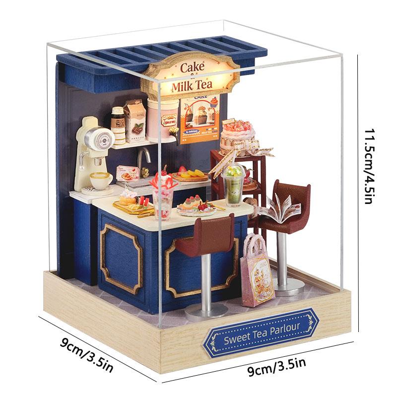 Casa Diy Casa de Muñecas Miniatura de Madera Casa Pequeña Kit Rompecabezas 3D Ensamblaje Juguetes de Construcción Con Muebles Luces LED Regalos para Casa de Muñecas