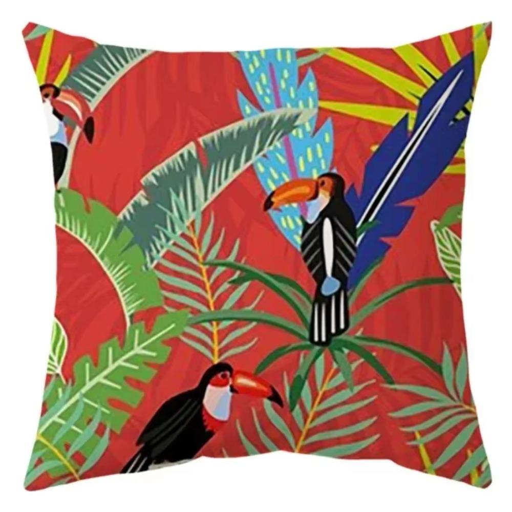 Luxury Home Decor Cushion Cover Office Sofa Cushion Cover Tropical Rainforest Plant Pattern Decorative Pillow Cover