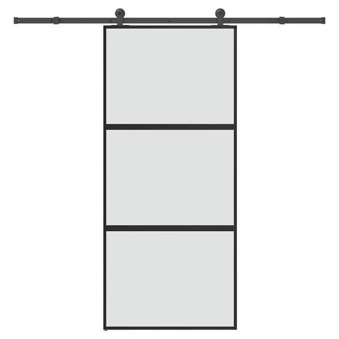 VidaXL Porte coulissante kit de quincaillerie trempé verre aluminium, porte coulissante sur rail, porte coulissante 3332939
