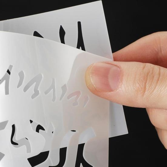 6 stk./Sæt Fiskebait Maleskabelon, Genanvendelige Plastik Malestencils, Gennemsigtig PVC Vaskbart Udskåret Mønster Fiskeswimmer Kunsttilbehør