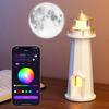LED Moon Projector Light Bluetooth Speaker Phone Wireless Charger APP Control Atmosphere Night Lamp for Room Decor Kids Gift