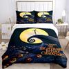3pcs Set Nightmare Before Christmas 1pc of Quilt Cover+2pcs of Pillowcase, No Core, Print Bedding, All Seasons Bedroom Setting072