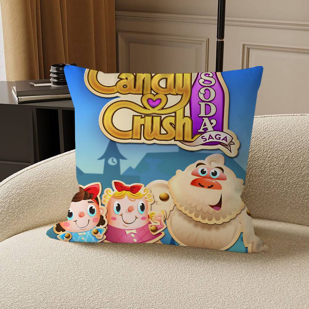 C-Candy Crush Saga Personalized Pillow Cover Kids Bedroom Wild Party Decor Pillowcase Kid Birthday Shower Gift