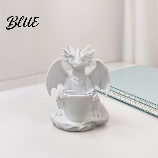 Flowerpot with Built-in Shaped Planter 3D Dragon Printed Drainage Holes Shape Pen Holder Outdoor Flower Pot for Small Green