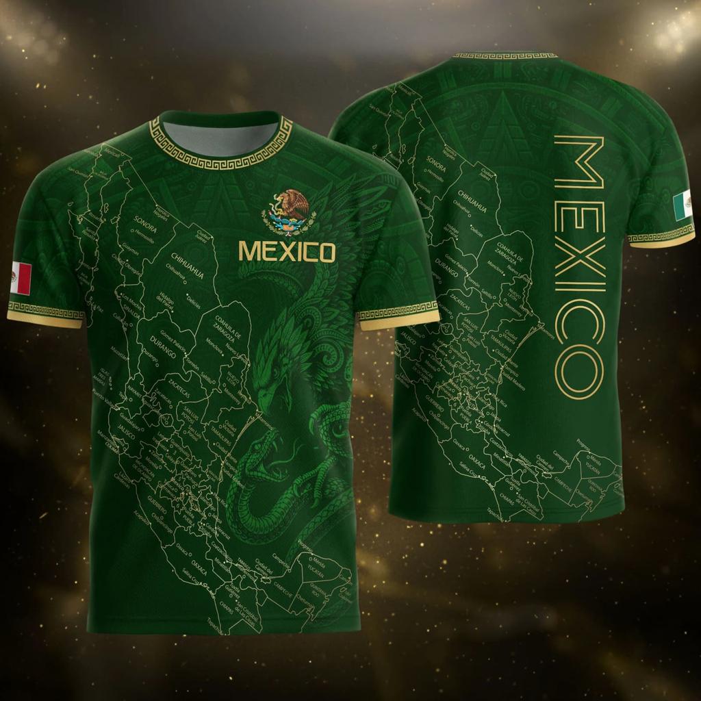 Men's National Team Supporter Soccer Jersey Short Sleeve Mexico Football Casual Top Fan Shirt for World Cup