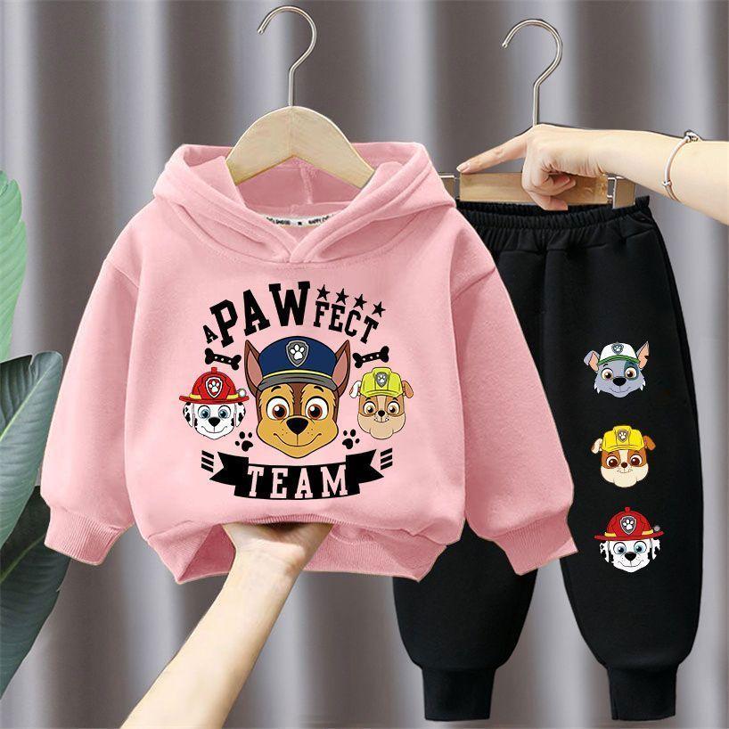 Children's Spring Autumn Long Sleeved Hoodies and Long Pants 2pcs Sets Kids Sweatpant Sets Boys PAW Patrol Tracksuit Clothing