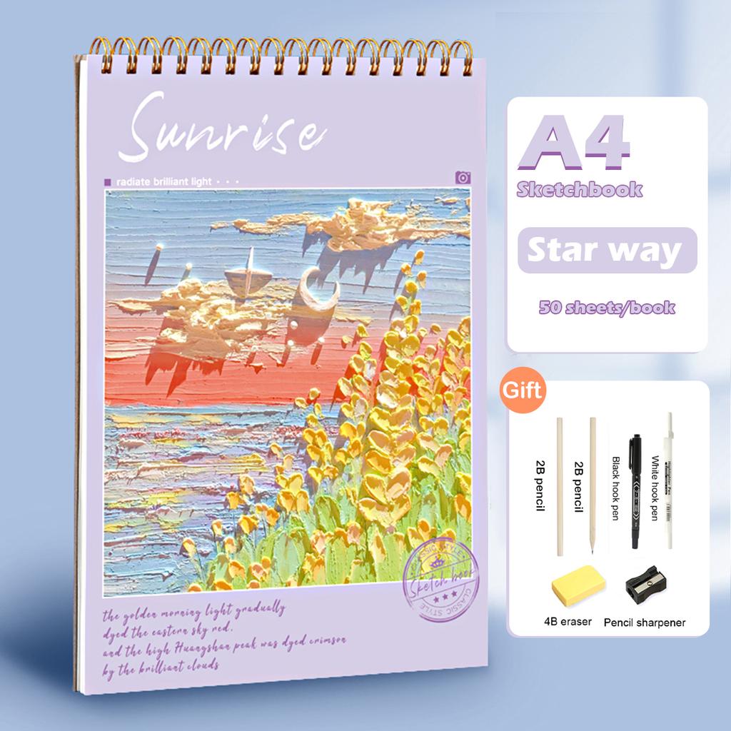 A4/A5/16K Sketchbook 160 GSM Drawing Paper No bleed Supplies for Artist Watercolor Oil Painting Stationery School Ofice Supplies