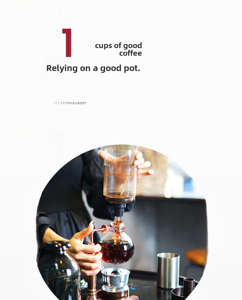 Household Glass Siphon Coffee Maker Set - 3 & 5 Serving Options