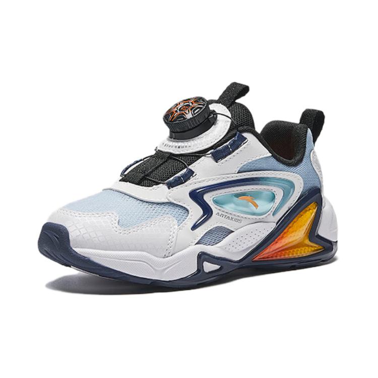 Anta Kids Comfortable Non-Slip Low-Top Running Shoes Kids sneaker Dusty-Blue Anta-White New-Ink-Blue A12439904-2