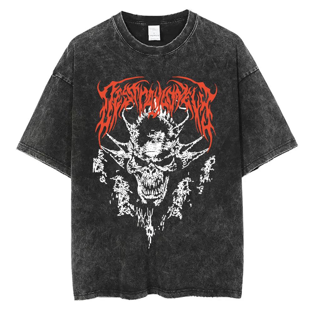 Washed Vintage Rapper Ken Carson A Great Chaos Album Tshirt Men Women Fashion Hip Hop Tshirts Male Casual Oversized T Shirts