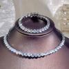 2026 Zircon-encrusted Round Necklace Bracelet Versatile Full Diamond Opening Adjustable Bracelet Collar Set Jewelry Bracelet