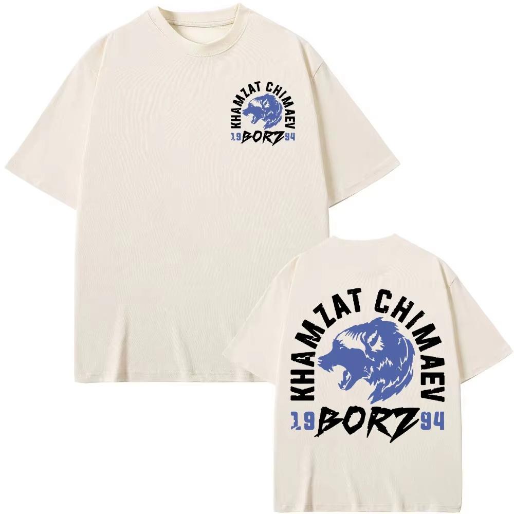 2026 Khamzat Chimaev borz Logo Graphic Tshirts Mens Clothing Vintage Fashion Gothic Cool T Shirts Casual pure Cotton Top