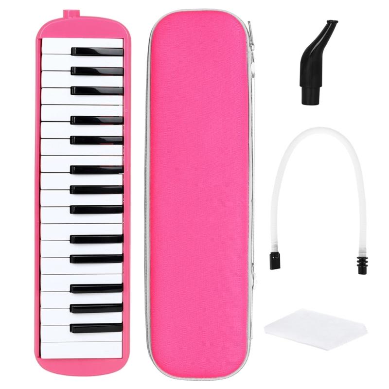 Compact Mouth Organ Harmonica with 32 Keys Offering Crisp Tones and Easy Learning Small Melodica for Music Enthusiasts розовый