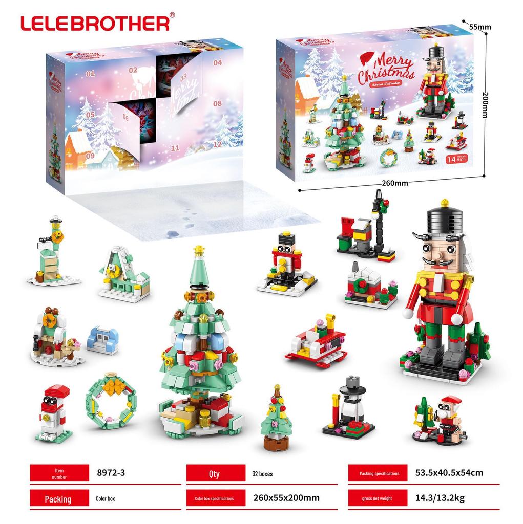 Christmas-Themed Lego-Compatible Building Blocks: Tree, Reindeer & Santa Set
