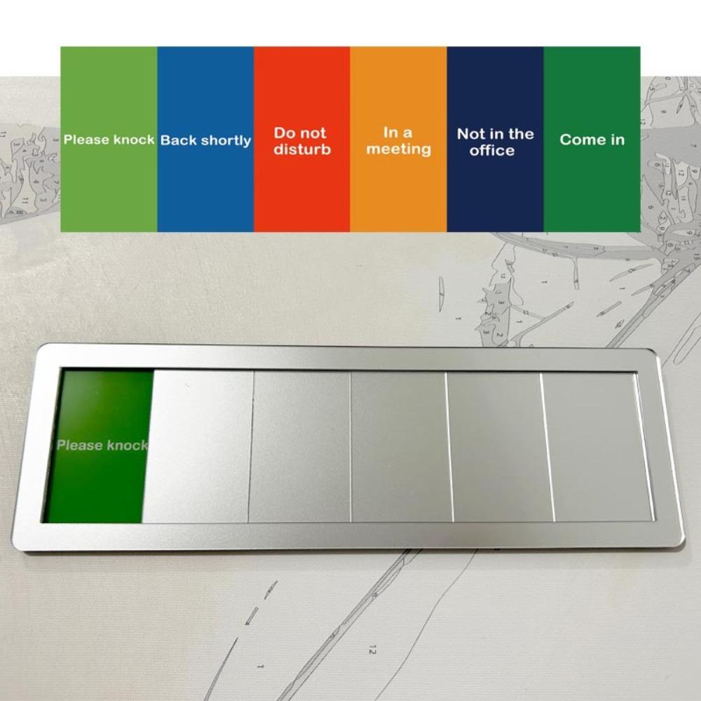 

Durable Acrylic Office Door Status Sign 6 Statues Do Not Disturb Privacy Indicator Fast Switching Acrylic Slider Office бежевий