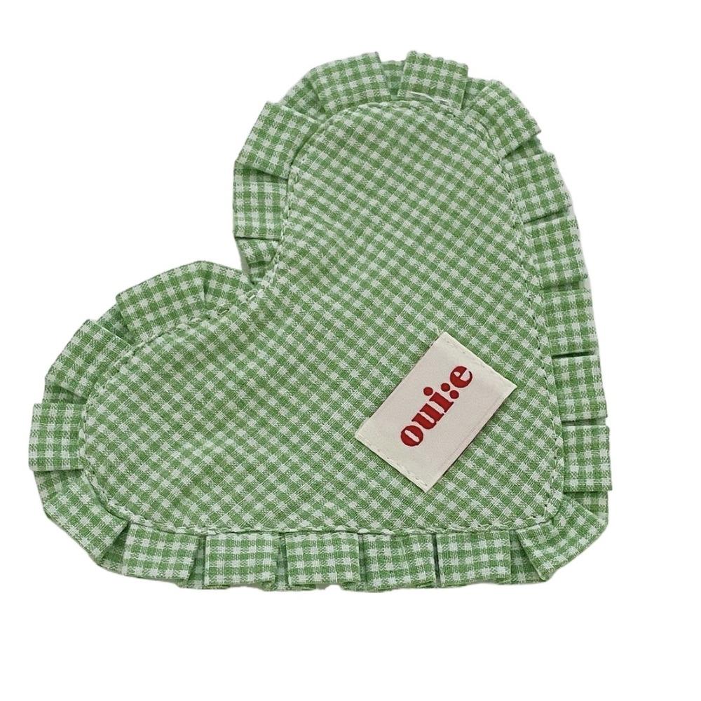 with Pleated Lace Bowl Mats INS Insulation Pad Mat Heart-shaped Plaid Meal Mat  Kitchen