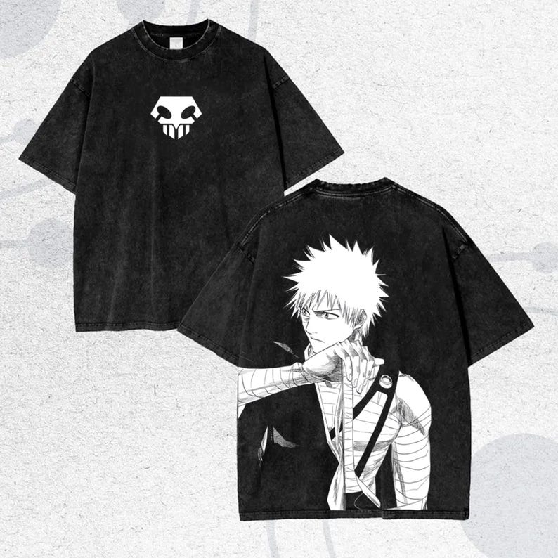

Bleach Anime Lover Washed Tshirt Year round clothing personality Clothes Plus Size Unisex NewModel Couples soft high quality S