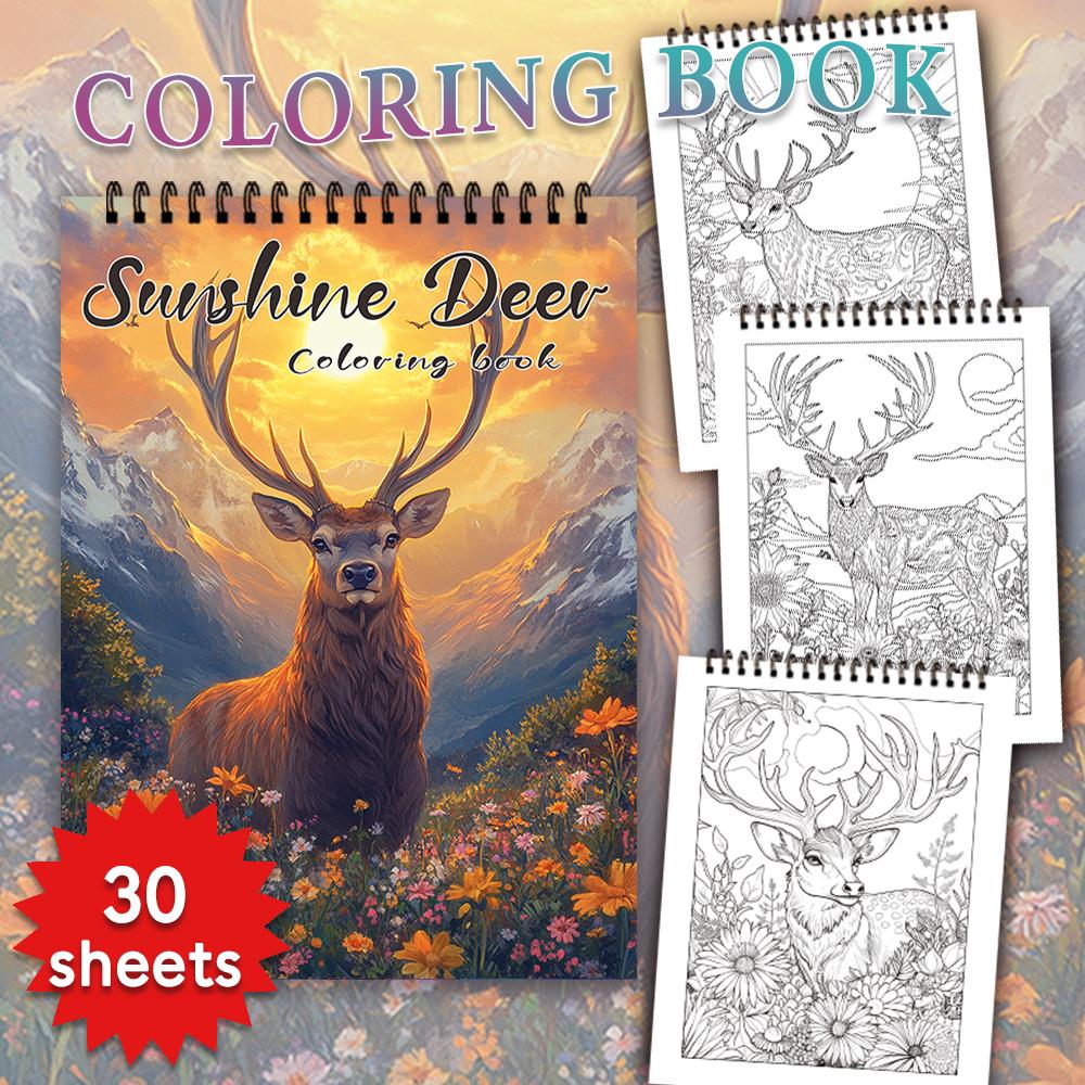 Spiral Coloring book -30 Sheets adult coloring book, 11.2 x 8.3 inches, 100g thick paper, drawing book, homecoming holiday gift