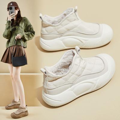 Fleece Snow Boots Women's Winter New Student Ins Korean Version Warm Platform Cotton Shoes Casual Shoes XW5811