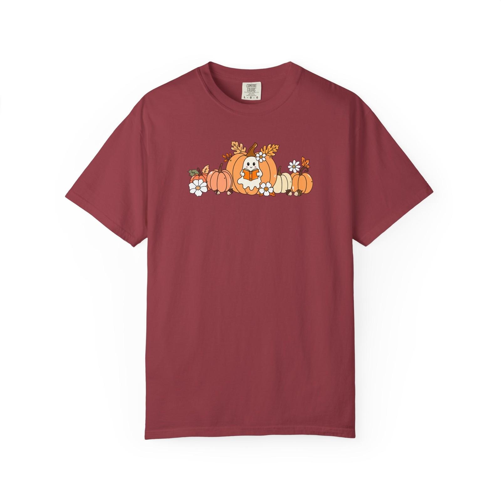 Ghost Halloween Reading T-shirt, Pumpkin Graphic Tee, Spooky Unisex Shirt, Fall S