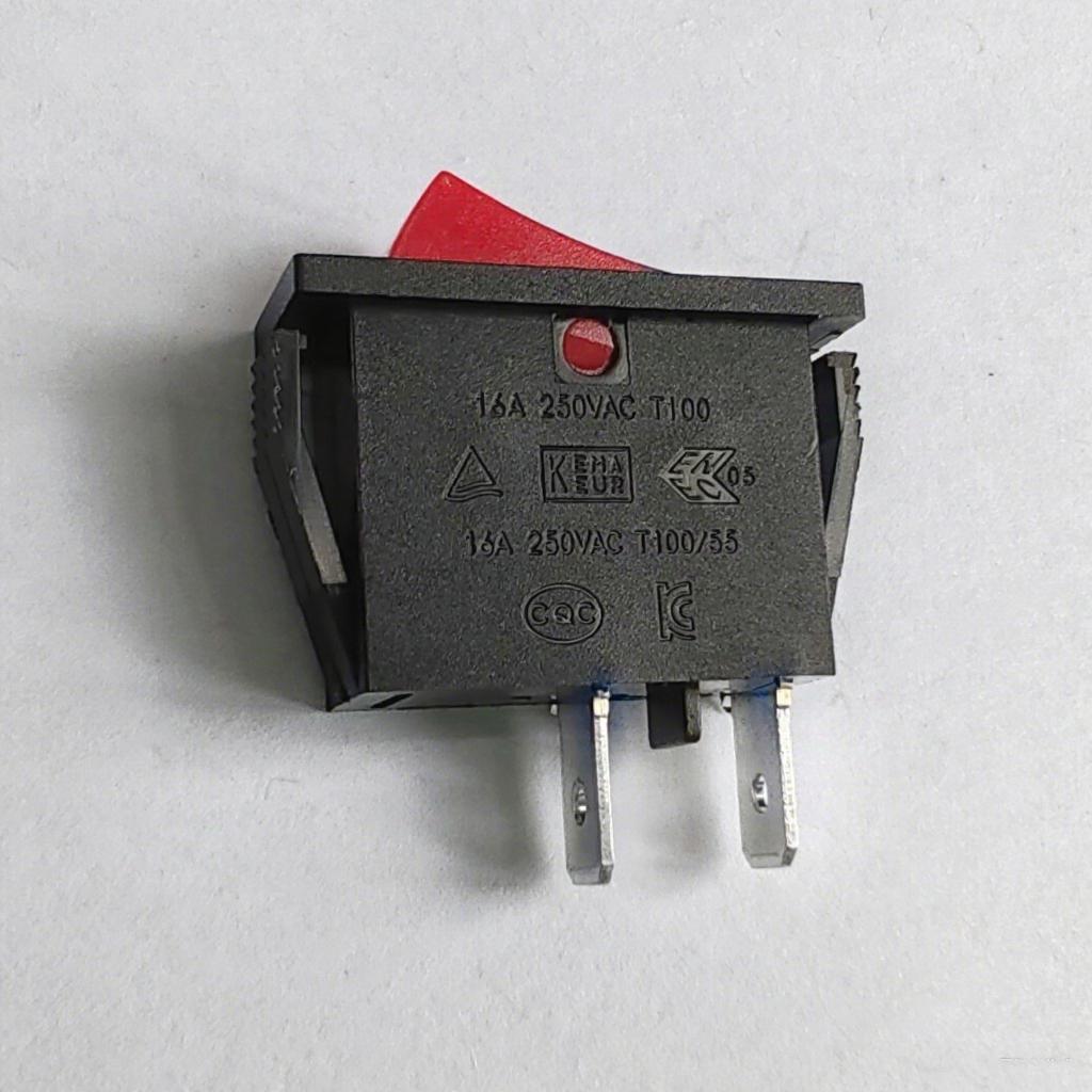 SOKEN RK1-15 Rocker Switch, 2-Position, 2-Pin, 16A, Red Cover, Visible Layout