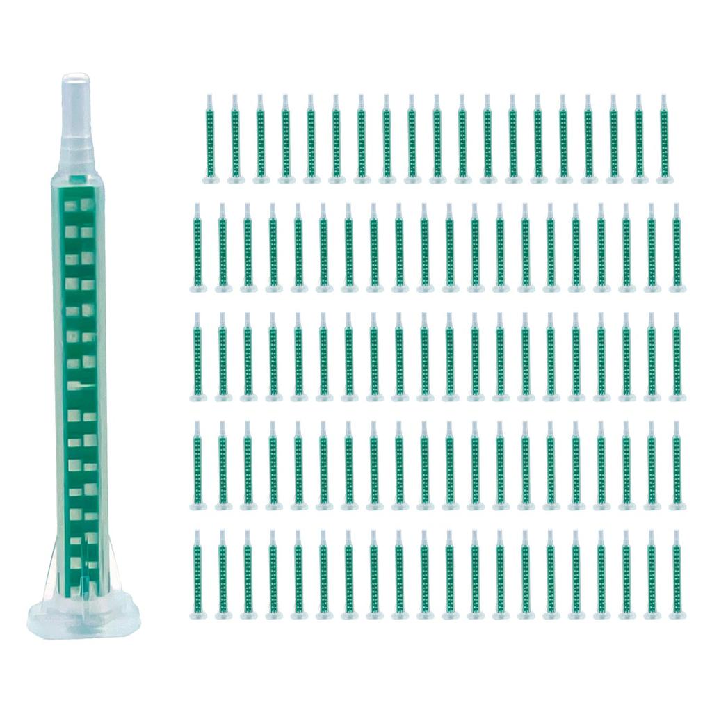 Shymie Compatible Mixing Nozzles for Loctite, Megmix, Grasp, Meg, Gunpla, Car, and Epoxy Adhesives (100-Piece Set)