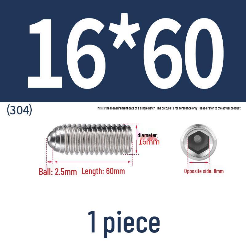 Stainless Steel Ball Plunger Set: M2.5-M16 Ball Screw Positioning Spring Plunger