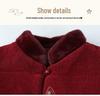 Elderly Women's Red Winter Tang Suit Cotton Jacket