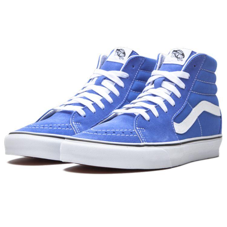 Vans Sk8 Canvas Trendy Casual Shock Absorbing Durable Lightweight Breathable High Top Skate Shoes Unisex Sneakers Light-Blue VN0A4U3C1UJ