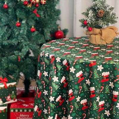 Weihnachtstischdecke Weihnachtliche Dekorative Tischdecke Weihnachtsfeier Tischläufer Navidad Neujahrszubehör Party-Tischdecke