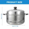 1Pc Stainless Steel Steam Pot Double-layered Food Steamer Stockpot Soup Pot