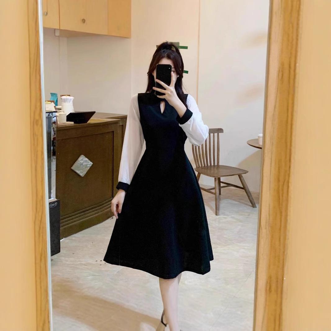 

Hepburn Style Long-Sleeve Waist-Cinching Dress - 2024 Spring Collection XXL
