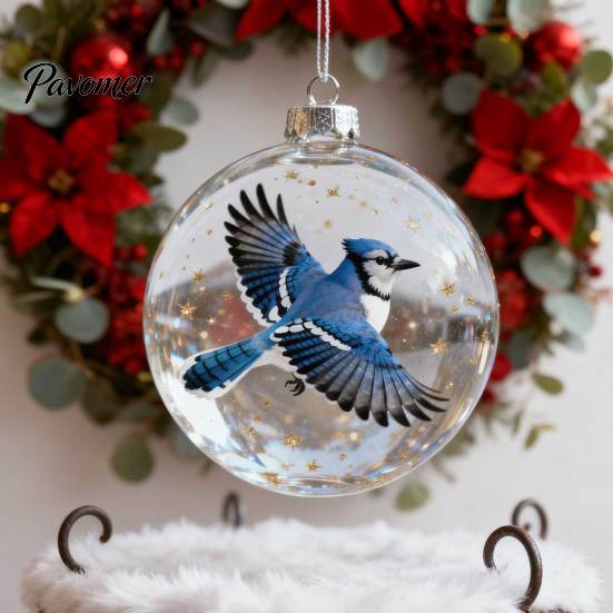 Collectible Bird Glass Ornaments Nature Faux Crystal Ornament Handmade 3D Warmth And Meaning Set Clear Plastic Christmas Ball Holiday Decor Loved One