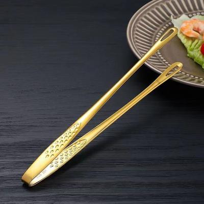 Uzun Izgara Maşası Paslanmaz Çelik Barbekü Biftek Klipsi Kaymaz Tutacaklı Mutfak Pişirme Aleti