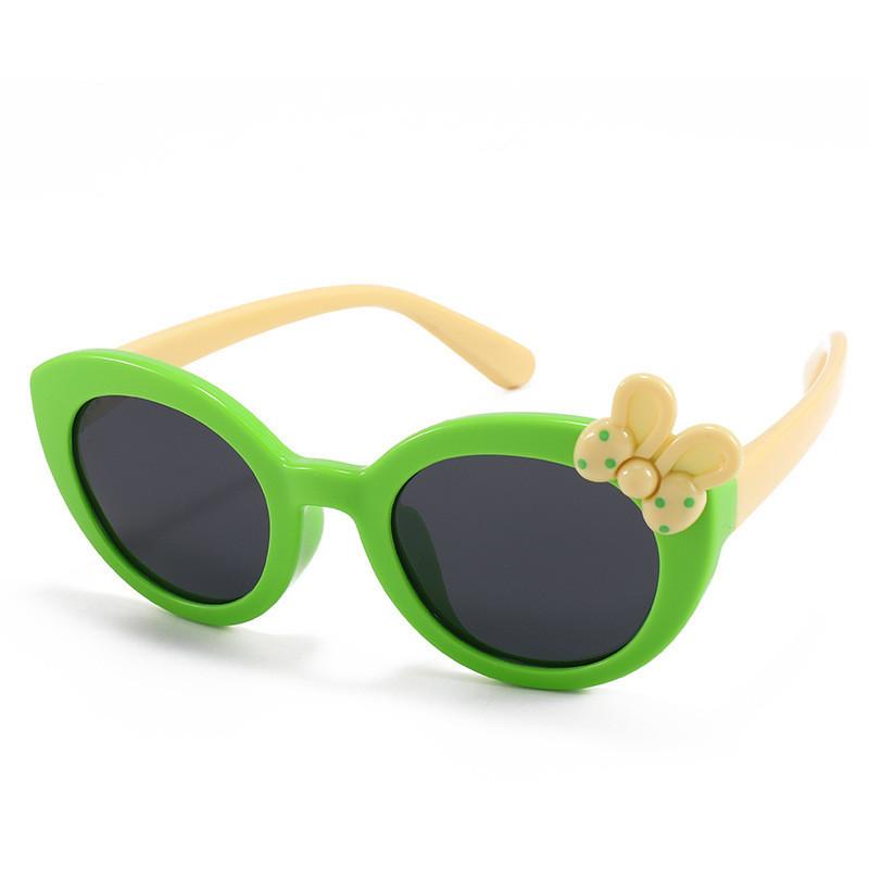 

Princess Bow Style Frame Childrens Sunglasses Full Frame Summer Protection Uv Green Yellow