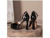 Fashion New Mary Jane High Heels Women's Fashion Round Toe Shallow Mouth One Line with Platform Anti-Slip Wear-Resistant High Heels
