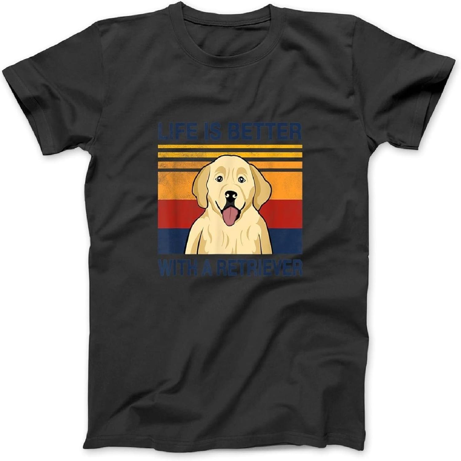 Life is Better with a Golden Retriever Vintage Puppy Lover T-Shirt, Sweatshirt, Hoodie for Men Women Kids Made in Canada S