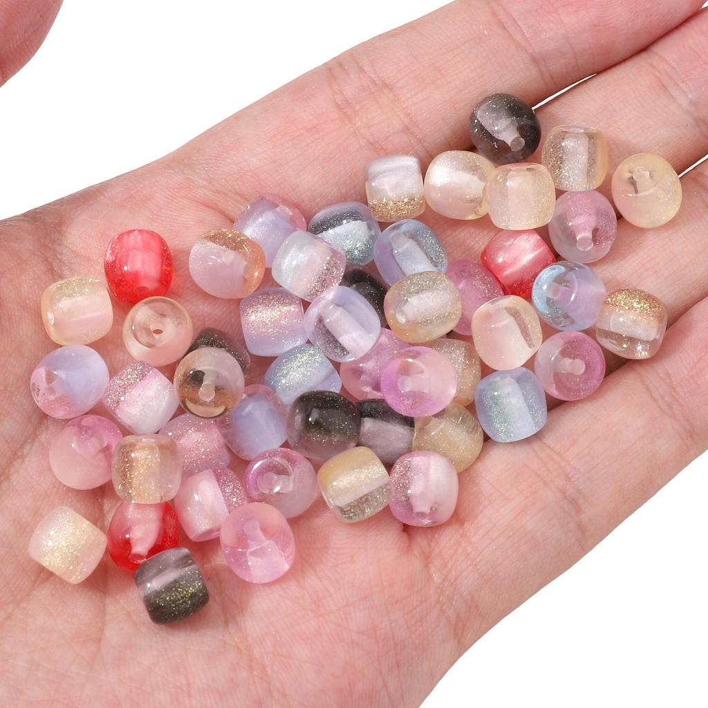Resin Misty Cylindrical Beads for DIY Necklace Bracelet Earring Craft 10 Pcs