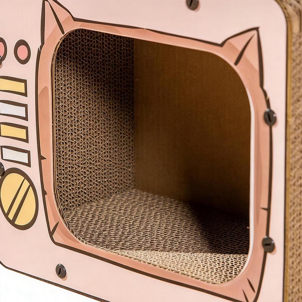 Cardboard Cat House Non-Slip Bottom Pet Supplies Cardboard Cat Scratcher Pet Bed For Furniture Protector Play Exercise