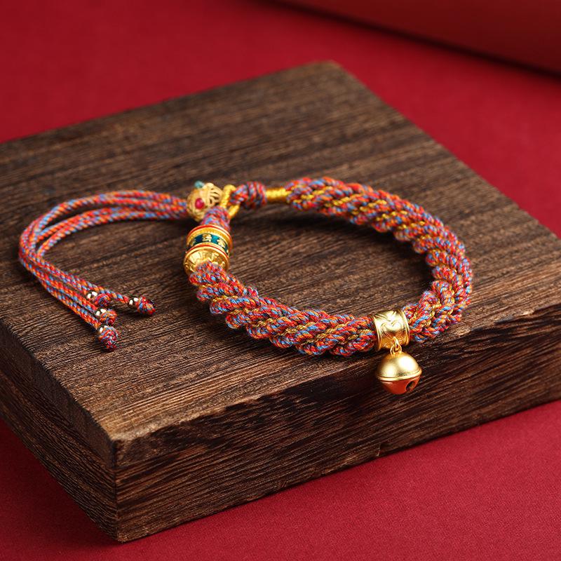 Тибетская шестислоговая мантра плетеный браслет из красной веревки с подвеской Тханка