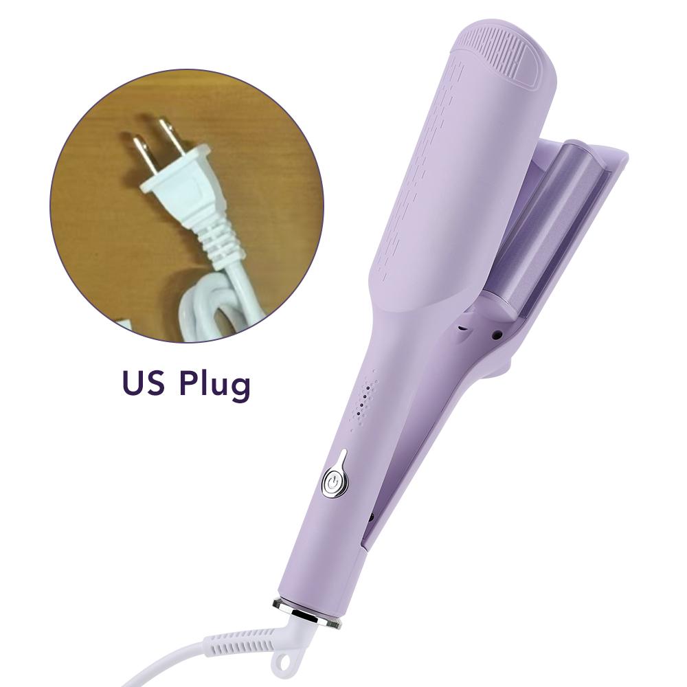 

32mm Deep Wave Electric Curling Iron Fast Heating Office Beach Waves Adjustable Temperature Hairstyles Romantic Loose Egg Curler фиолетовый