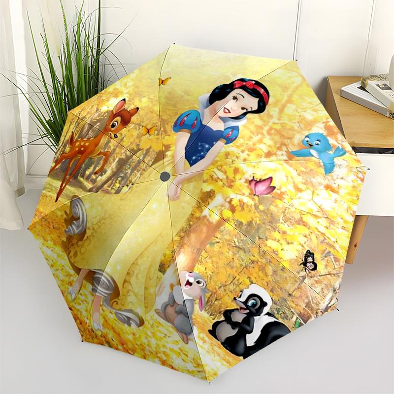 

1pc Snow White & Friends Auto Open Close Umbrella - Foldable Design with Iron Frame - Outdoor - Perfect Gift for Fans, Travelers, Everyday U