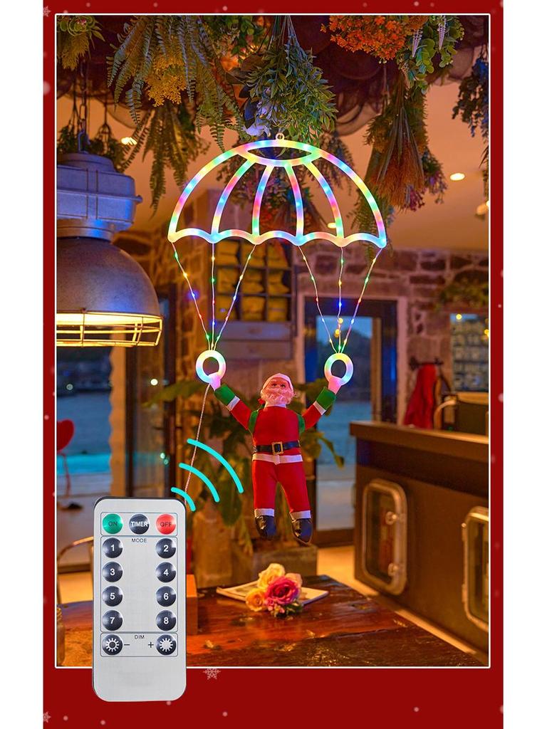 Santa Parachute LED Christmas Window Ornaments