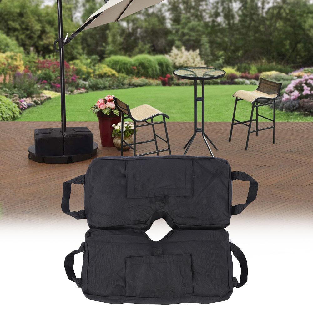 2PCS 600D Oxford Cloth Black Outdoor Canopy Detachable Bearing Fixed Sandbag Awning Sun Umbrella