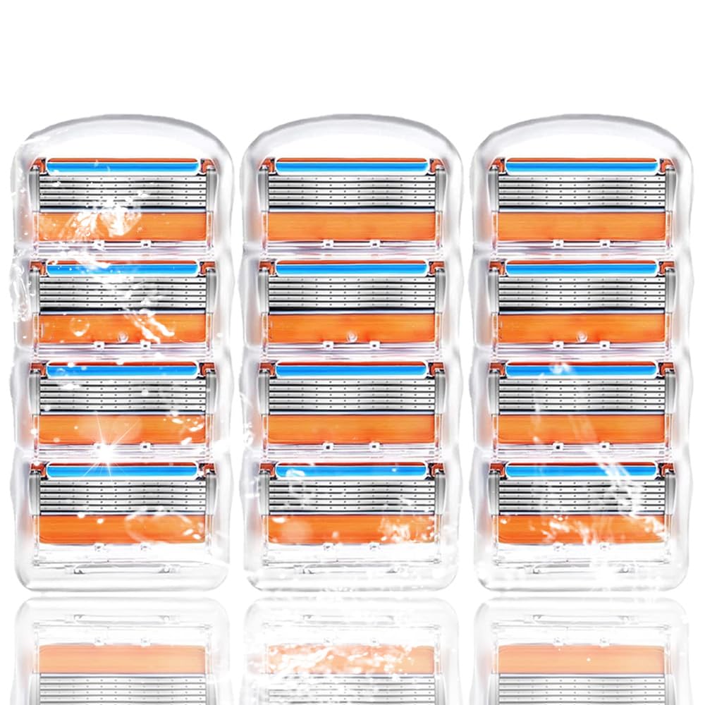 Gillette Replacement Razor Replacement ProGlide/Fusion Blades, Compatible, 5-Blade Head, Parts, Men s (Orange, 12-Pack)